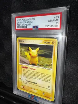 Pokemon Ditto (Pikachu) Delta Species Rare 63/113 Regular PSA 10 2005 - Image 1