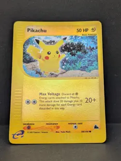 Pikachu 84/144 Skyridge Reverse Holo Rare Pokemon TCG Nintendo LP - Image 3