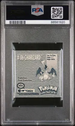 Charizard Pokemon Stickers Series 1 6 NM PSA 8 - Image 2