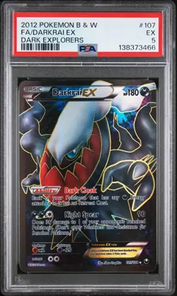 2012 POKEMON B&W DARK EXPLORERS #107 FULL ART/DARKRAI EX PSA 5 - Image 1