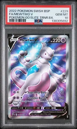2022 Pokemon GO Promo ETB F/A MEWTWO V #SWSH229 Gem Mint PSA 10 - Image 1