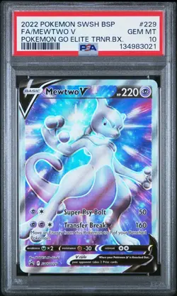 Mewtwo V SWSH229 Full Art Pokemon Go ETB Black Star Promo #229 GEM MINT PSA 10 - Image 1