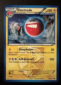 Pokemon TCG Electrode BW76 PROMO Team Plasma 2013 Black & White Black Star Holo - Image 1