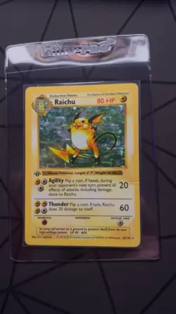 Pokemon Raichu Base Set 1st Edition Holo 14/102 80 HP Wizards 1999 - Image 1