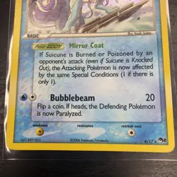 Pokemon Suicune POP Series 2 4/17 Holo Rare 2006 Pokemon TCG - Image 3