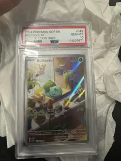 Pokemon Bulbasaur 143/142 Sv07: Stellar Crown Illustration Rare Holo PSA 10 2024 - Image 4