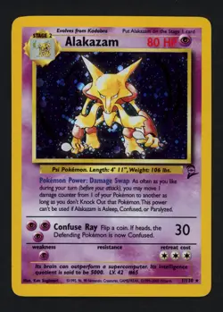 Alakazam 1/130 Base Set 2 Holofoil Holo Rare Pokemon TCG - Image 1