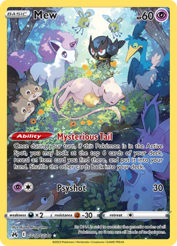 Mew GG10/GG70 Holo Crown Zenith Galarian Gallery Pokemon Holo DMG - Image 1