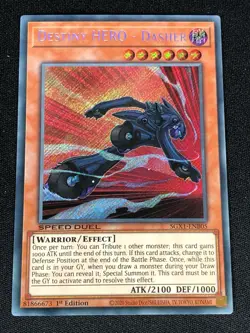 YUGIOH DESTINY HERO DASHER SGX1-ENB05 1ST SECRET (NM) - Image 1