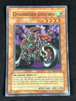 YUGIOH CHAOSRIDER GUSTAPH DR2-EN018 SUPER (NM) - Image 1