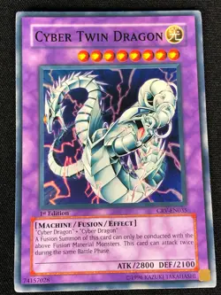 YUGIOH CYBER TWIN DRAGON CRV-EN035 1ST SUPER (NM) - Image 1