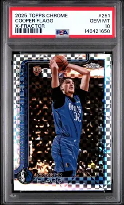 2025 TOPPS CHROME 251 COOPER FLAGG X-FRACTOR PSA 10 1650 - Image 1