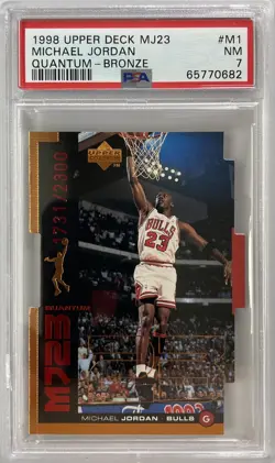 1998 Upper Deck Michael Jordan Quantum Bronze MJ23 M1 /2300 PSA 7 NM - Image 1