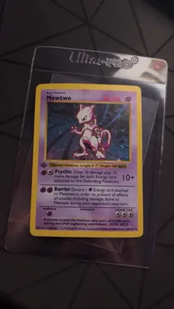Mewtwo First Edition Holographic Pokemon Card - Image 1