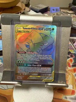 Venusaur & Snivy GX Cosmic Eclipse Secret Rainbow Rare Card 249/236 NM Condition - Image 1