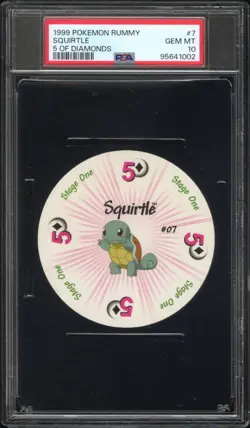 1999 Pokemon Rummy Card Squirtle #7 Stage One 5 of Diamonds eBay 1/1 PSA 10 GEM - Image 1