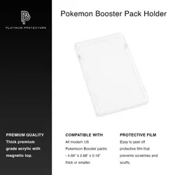 Pokemon Booster Pack Acrylic Case Holder for Magic, Yu-Gi-Oh With Magnetic Top - Image 3
