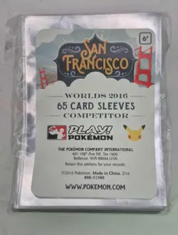 2016 Pokemon World Championships Competitor Card Sleeves (65 ct.) (B23) - Image 3