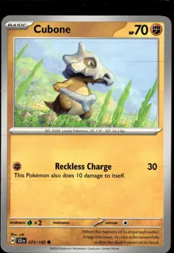 Pokemon Cubone 072/142 Stellar Crown Non Holo Common 4 Card Lot - Image 1