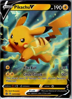 Pikachu V SWSH063 SWSH: Sword & Shield Promo Cards - Pokemon Card - NM - Image 1