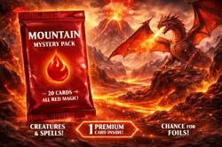 Magic The Gathering 20-Card Themed Mystery Booster Pack Mountain Mana - Image 1