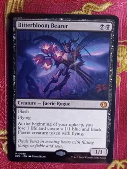 Bitterbloom Bearer Lorwyn Eclipsed Magic The Gathering MTG Black MYthic Faerie - Image 1