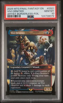 2025 MTG Final Fantasy Vivi Ornitier (Artist Borderless) Foil PSA 10 - Image 1