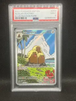Pokemon TCG Alolan Dugtrio #208/191 --Surging Sparks PSA 9 - Image 1