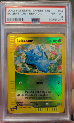 2002 POKEMON EXPEDITION #94 BULBASAUR-REVERSE FOIL PSA 8 Vintage WOTC Low POP - Image 1