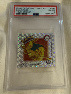 1999 Pokemon Action Flipz #SR3 Charizard Holo Sticker - PSA 8 - Image 1