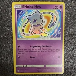 Pokemon Shining Mew Basic Psychic 30 HP Shiny Holo Rare 40/73 Shining Legends - Image 1