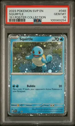 2023 POKEMON SVP EN-SV BLACK STAR PROMO 151 POSTER COLL #048 SQUIRTLE PSA 10 - Image 1