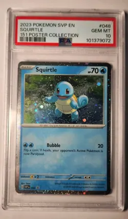 SQUIRTLE COSMOS HOLO 151 POSTER COLLECTION PROMO 2023 POKEMON SVP 048 PSA 10 GEM - Image 1