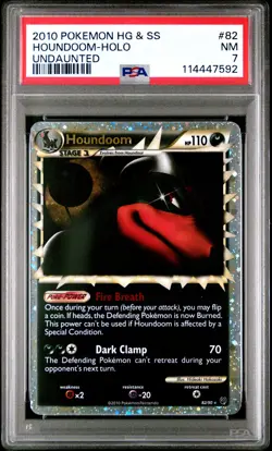 POKEMON UNDAUNTED HOUNDOOM PRIME #82 ULTRA RARE PSA 7 NM #114447592 - Image 1