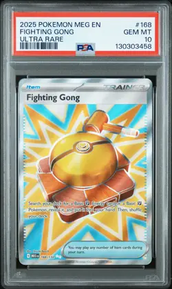 2025 POKEMON MEG EN-MEGA EVOLUTION ULTRA RARE #168 FIGHTING GONG PSA 10 - Image 1