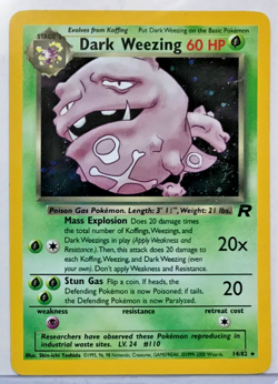 Pokemon Team Rocket Dark Weezing 14/82 Foil Holo Rare 60 HP NMM WOTC 2000 - Image 1