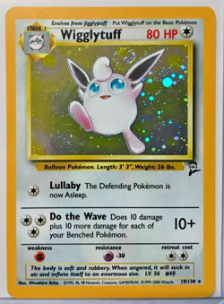 Pokemon Base 2 Wigglytuff 19/130 Foil Holo Rare 80 HP NMM Unplayed WOTC 2000 - Image 1