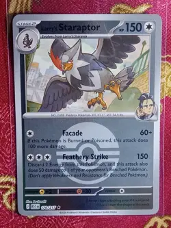 REVERSE FOIL Larry's Staraptor 170/217 Mega Evolutions Ascended Heroes Pokemon - Image 1
