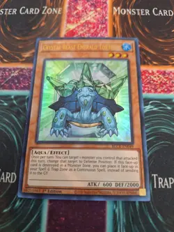 Yugioh Crystal Beast Emerald Tortoise BLCR-EN049 Ultra Rare 1st Edition NM - Image 1