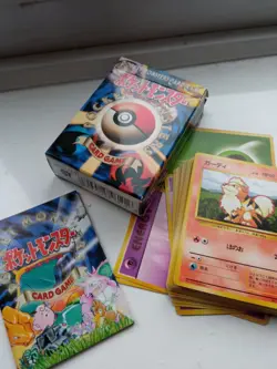 Pokemon Japanese Base Set Starter Deck Box Vintage Old Back INCOMPLETE Cards - Image 1