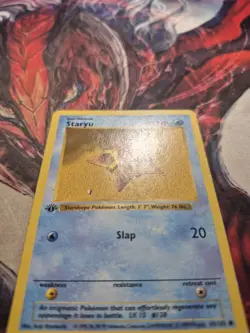 1st Edition Shadowless Staryu 65/102 Base Set Pokemon Card WOTC 1999 MP - Image 2