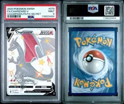 2020 Pokemon TCG Champions Path Secret Rare Shiny Charizard V Card PSA 9 #079 - Image 3