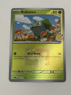 001/132 Bulbasaur 2026 Pokemon Day League Stamped Promo Card Mega TCG Play - Image 1