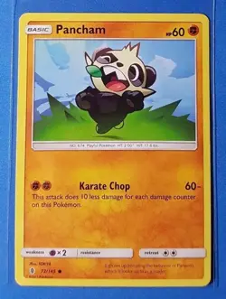 4x Pancham 72/145 Pokemon card SM Guardians Rising common NM - Image 2