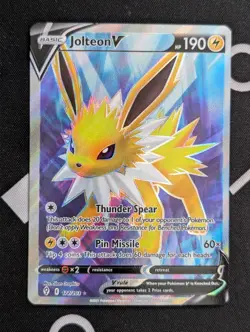 Jolteon V 177/203 Full Art Holo Ultra Rare Evolving Skies Pokemon TCG 2021 - Image 1
