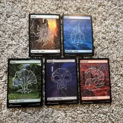 ***Spiderman Full Art Land Lot X5***MTG 1 OF EACH COLOR - Image 1