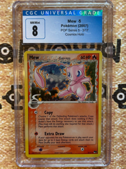 MEW CGA 8 POSSIBLE PSA 9 2007 POP SERIES 5 3/17 CORRECTED BACK HOLO POKEMON - Image 1