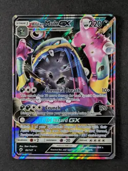2017 Pokemon ALOLAN MUK GX #84/147 Sun & Moon Burning Shadows Holo Full Art ENG - Image 1