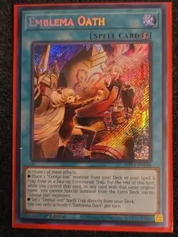 *Misprint* Yugioh Emblema Oath MP24-EN146 Secret Rare Foiling 1st Ed NM - Image 1