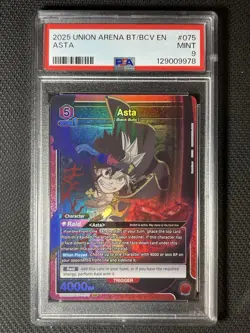 (POP 2). Asta Black Clover Union Arena SR Mint UEO8BT/BCV-1-O75 Psa 9 - Image 2